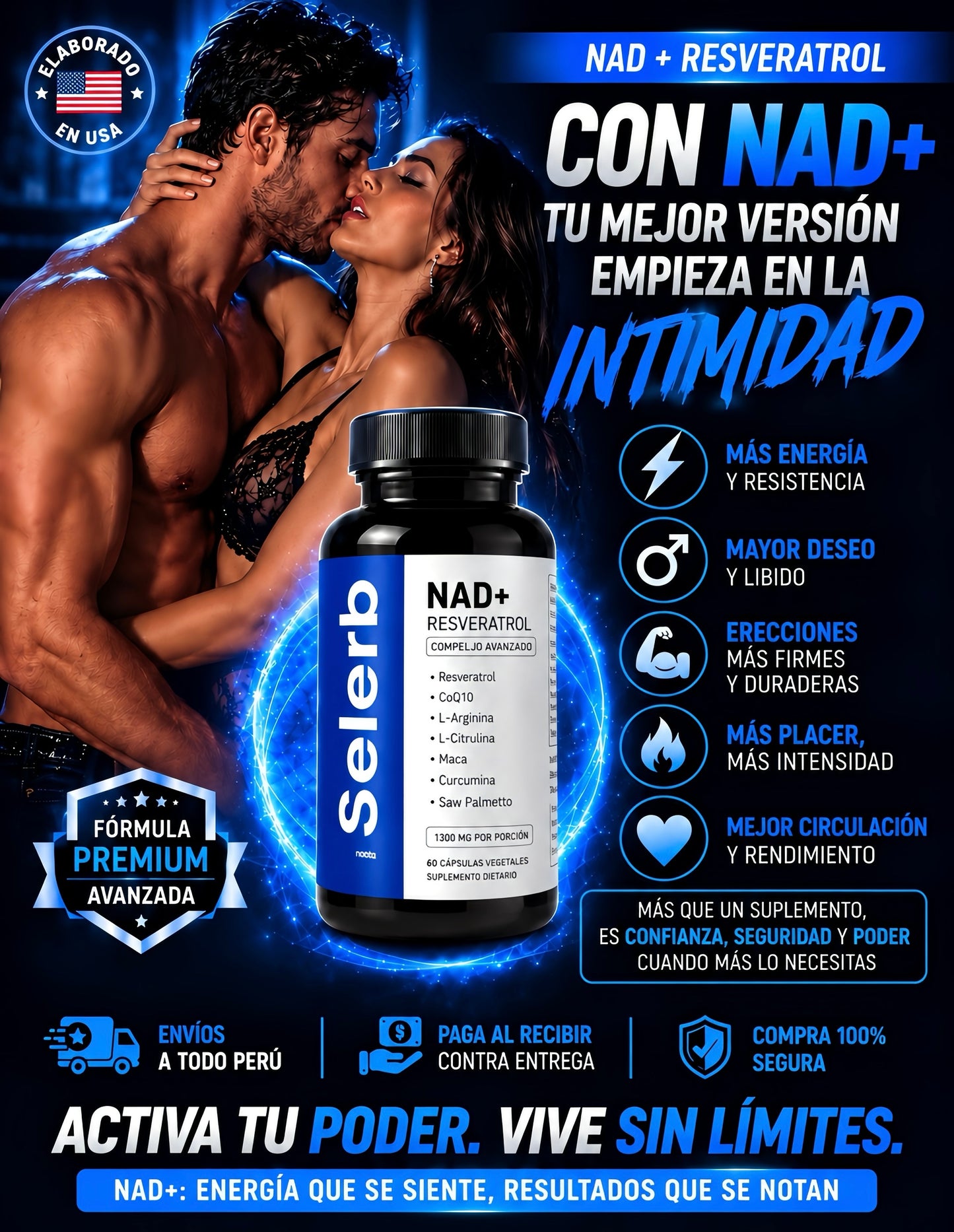 NAD+ Vitalidad Masculina - 60 cápsulas